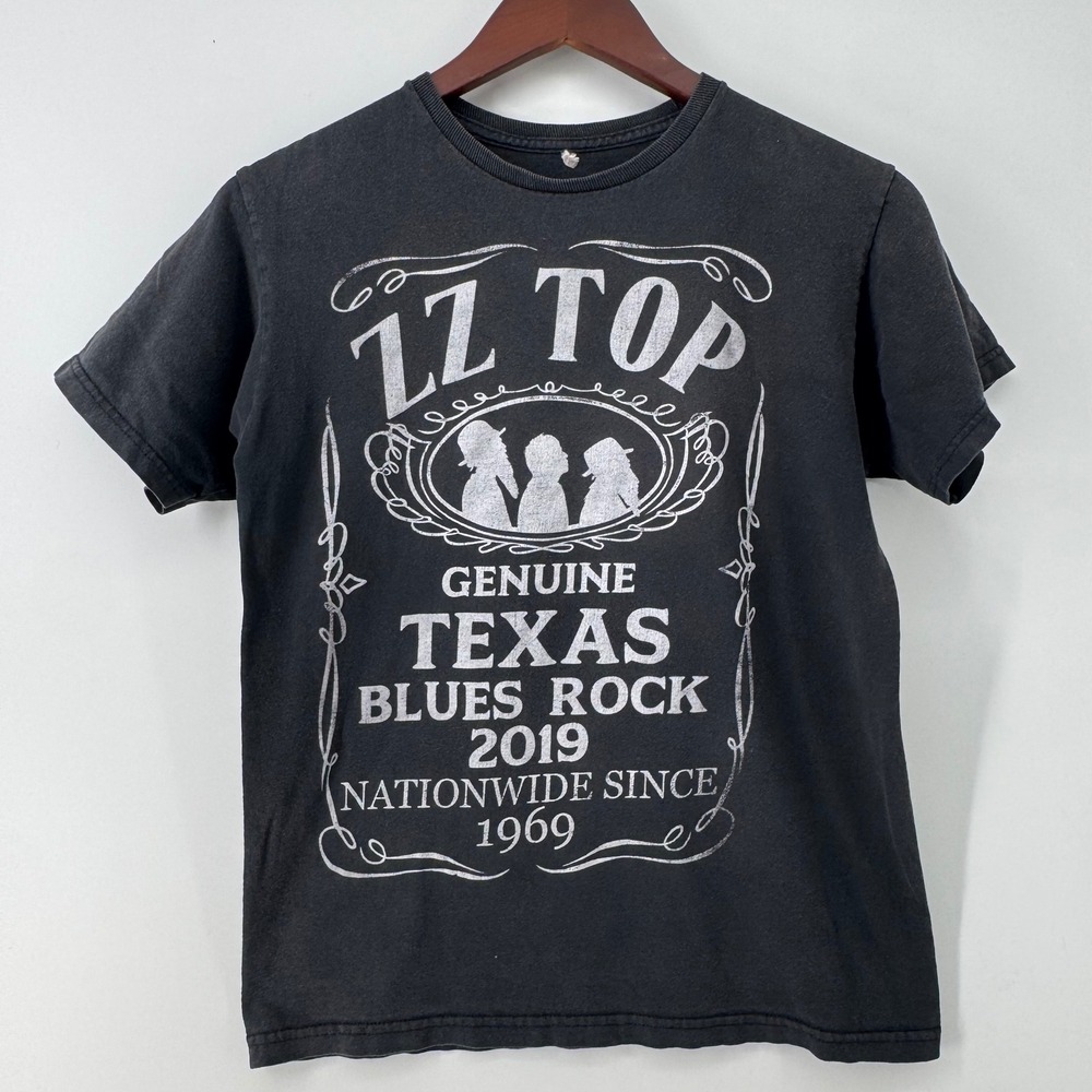 ZZ Top 2019 Nationwide Tour T-Shirt Mens S Black Texas Blues Rock Cheap Trick